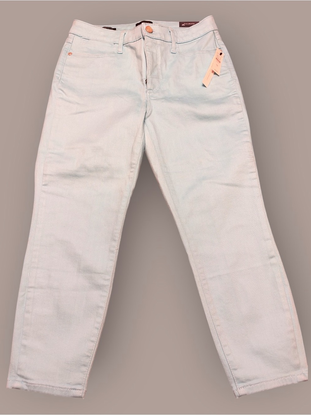 Talbots Pastel Blue Straight-Leg Cropped Jeans